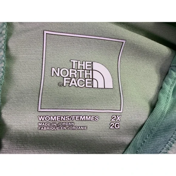The North Face Womens 2X Green Tie Dye Boxy Cropped Short Sleeve Performance Tee - Picture 5 of 7